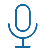 Transparent blue microphone graphic